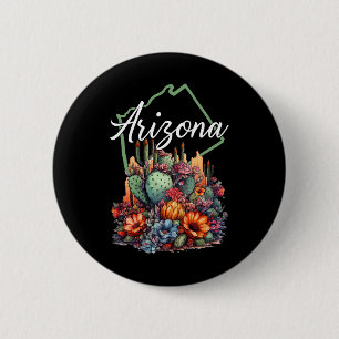 Badge Rond 5 Cm Fleurs de cactus fleuries Cool Arizona Extérieur R