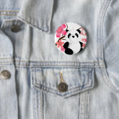 Badge Rond 5 Cm Fleurs de cerisier de panda (En situation)