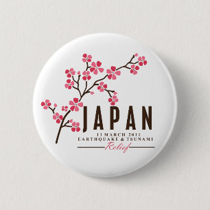 BADGE ROND 5 CM FLEURS DE CERISIER - JAPON