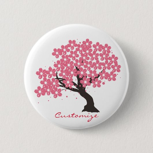 Badge Rond 5 Cm Fleurs de cerisiers au Sakura japonais Thunder_Cov (Devant)