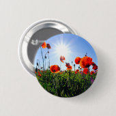 Badge Rond 5 Cm Fleurs de crapets rouges sauvages (Devant & derrière)