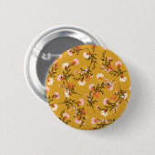 Badge Rond 5 Cm Fleurs de fond jaune (Devant & derrière)