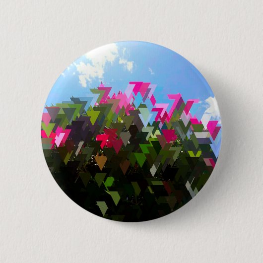 Badge Rond 5 Cm Fleurs de Glitchin (Devant)
