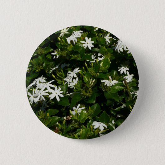 Badge Rond 5 Cm Fleurs de jasmin Botanique tropicale florale (Devant)