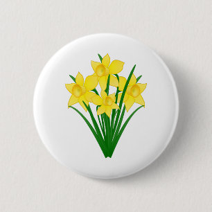 Badge Rond 5 Cm Fleurs de jonquille
