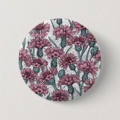 Badge Rond 5 Cm Fleurs de maïs roses, fleurs sauvages sur blanc (Devant)