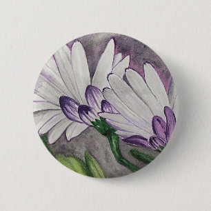 Badge Rond 5 Cm Fleurs de marguerite