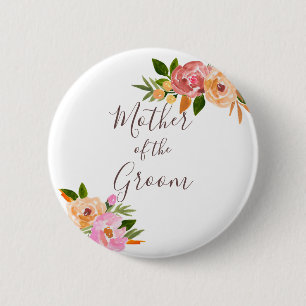 Badge Rond 5 Cm Fleurs de mariage de printemps mère de la mariée
