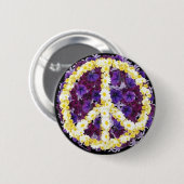 Badge Rond 5 Cm fleurs de paix (Devant & derrière)