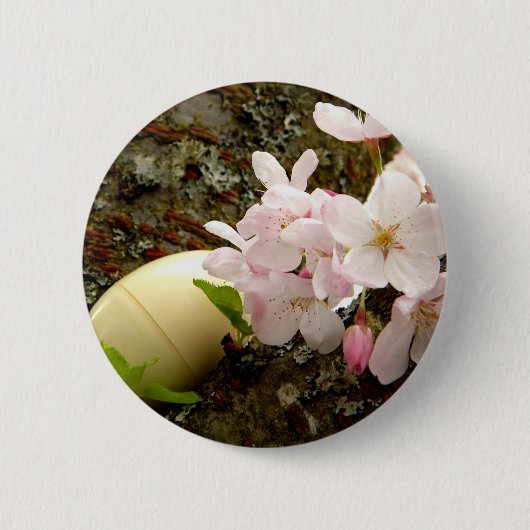 Badge Rond 5 Cm Fleurs de Pâques (Devant)