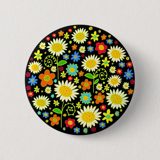 Badge Rond 5 Cm Fleurs de printemps (Devant)