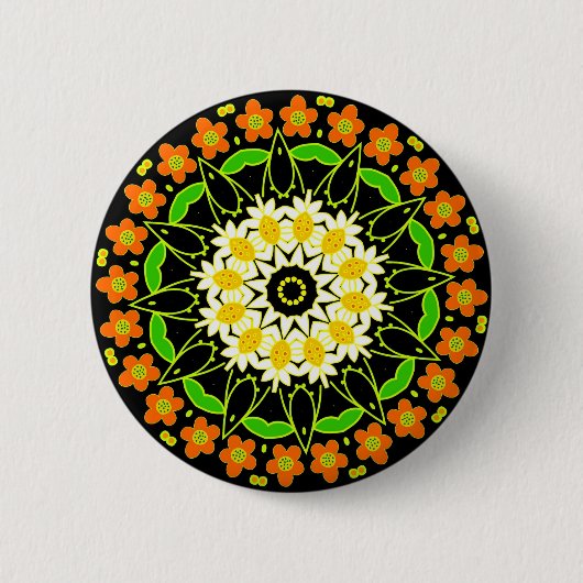 Badge Rond 5 Cm Fleurs de printemps Kaleidoscope 03 (Devant)