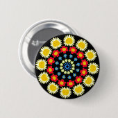 Badge Rond 5 Cm Fleurs de printemps Kaleidoscope 05 (Devant & derrière)