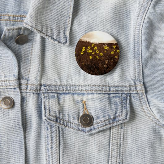 Badge Rond 5 Cm Fleurs de soleil (En situation)