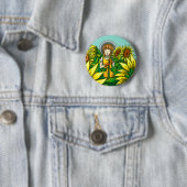Badge Rond 5 Cm Fleurs de soleil (En situation)