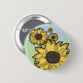 Badge Rond 5 Cm Fleurs de soleil (Devant & derrière)