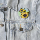 Badge Rond 5 Cm Fleurs de soleil (En situation)