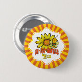 Badge Rond 5 Cm Fleurs de soleil de maman incroyable (Devant & derrière)