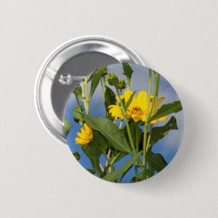 Badge Rond 5 Cm Fleurs de soleil sauvages Floral Photographie