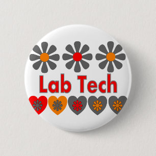 Badge Rond 5 Cm Fleurs de technologie de laboratoire RÉTROS