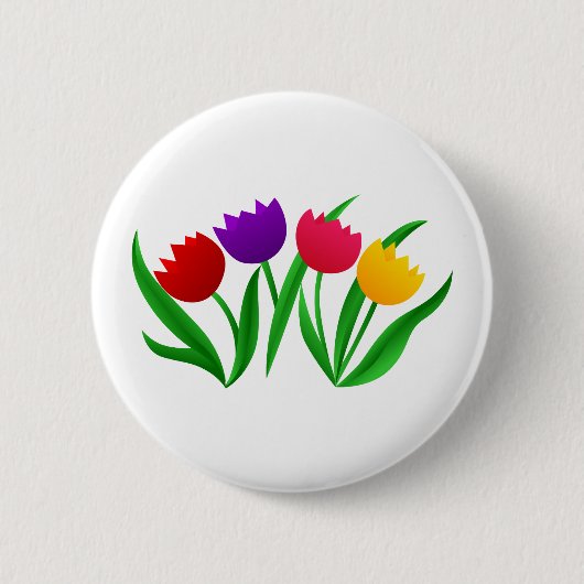 Badge Rond 5 Cm Fleurs de tulipe (Devant)