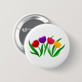 Badge Rond 5 Cm Fleurs de tulipe (Devant & derrière)