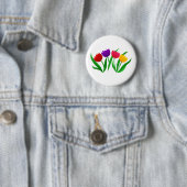 Badge Rond 5 Cm Fleurs de tulipe (En situation)