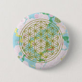 Badge Rond 5 Cm Fleurs de vie (Devant)