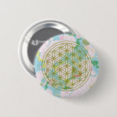 Badge Rond 5 Cm Fleurs de vie (Devant & derrière)