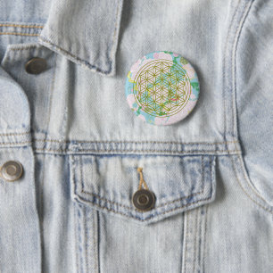 Badge Rond 5 Cm Fleurs de vie