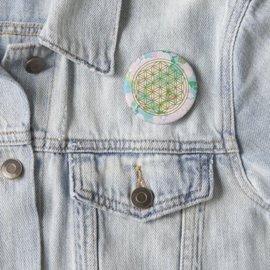 Badge Rond 5 Cm Fleurs de vie (En situation)
