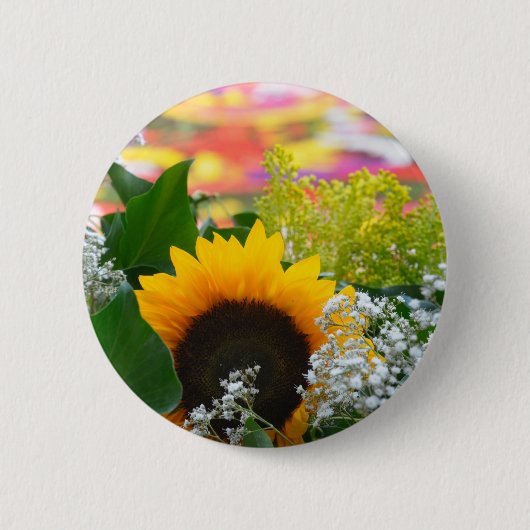 Badge Rond 5 Cm Fleurs d'été (Devant)