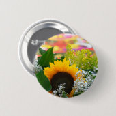 Badge Rond 5 Cm Fleurs d'été (Devant & derrière)