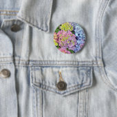 Badge Rond 5 Cm Fleurs d'hydrangée colorées (En situation)