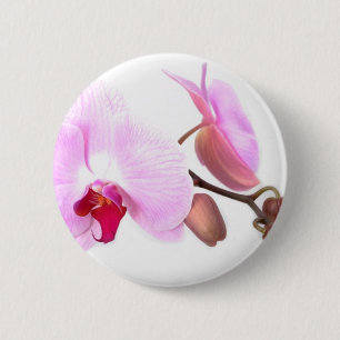 Badge Rond 5 Cm Fleurs d'orchidées aziza