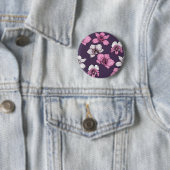 Badge Rond 5 Cm Fleurs d'orchidées roses (En situation)