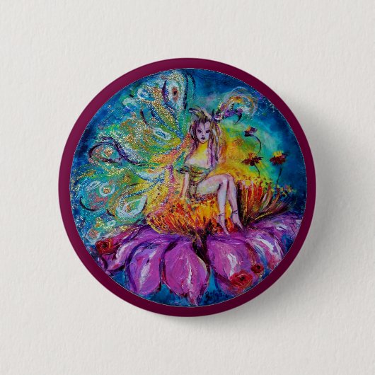 Badge Rond 5 Cm FLEURS EN Imaginaire DE NUIT (Devant)