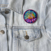 Badge Rond 5 Cm FLEURS EN Imaginaire DE NUIT (En situation)
