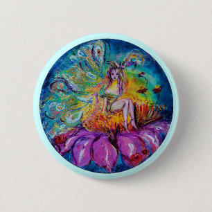 Badge Rond 5 Cm FLEURS EN Imaginaire DE NUIT