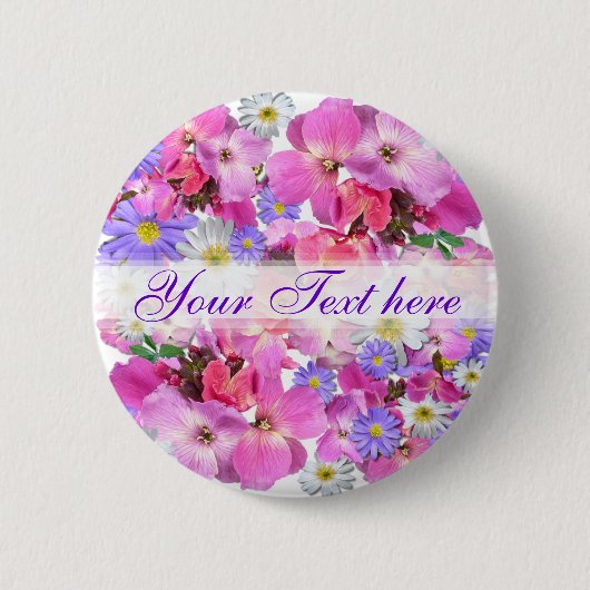 Badge Rond 5 Cm FLEURS ET ANÉONES ~ Bouton (Devant)
