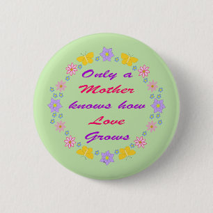 Badge Rond 5 Cm Fleurs et papillons de la Fête des mères