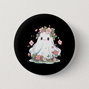 Badge Rond 5 Cm Fleurs fantômes Halloween Femmes Filles Halloween