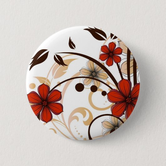 Badge Rond 5 Cm Fleurs fascinantes (Devant)