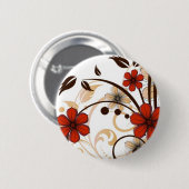 Badge Rond 5 Cm Fleurs fascinantes (Devant & derrière)