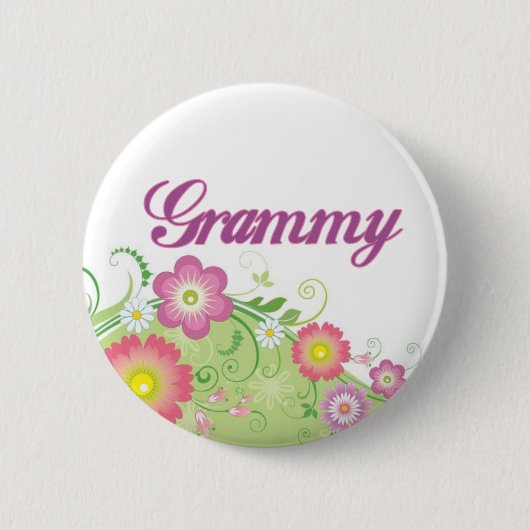 Badge Rond 5 Cm Fleurs fascinantes Grammy (Devant)