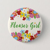 Badge Rond 5 Cm FLEURS FILLE Fleurs de printemps Jardin Mariage No (Devant)