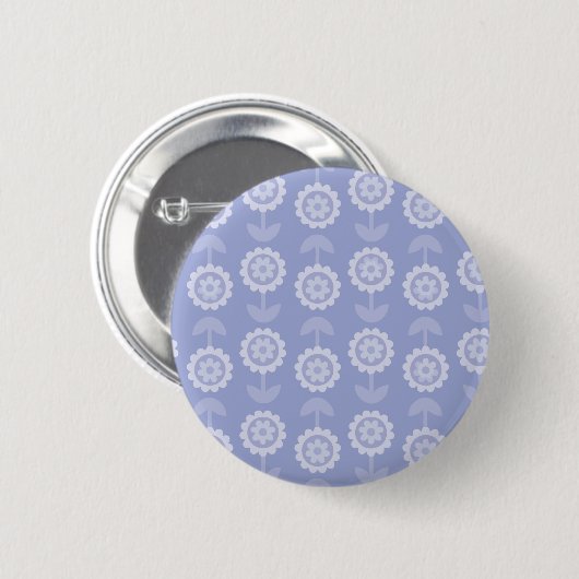 Badge Rond 5 Cm Fleurs florales violettes d'art motif Abstrait (Devant & derrière)