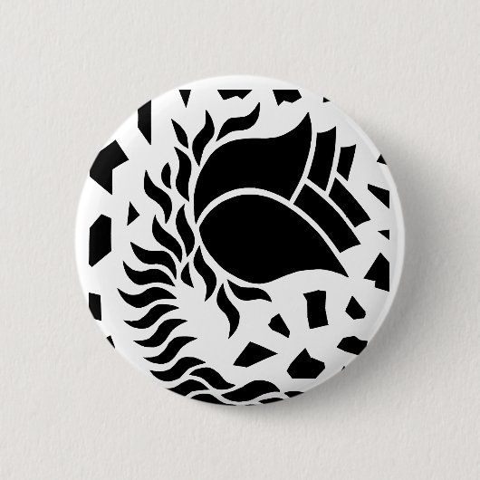 Badge Rond 5 Cm Fleurs géométriques (Devant)
