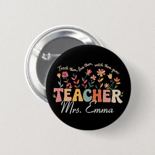 Badge Rond 5 Cm Fleurs Groovy Personnalisées Cadeau Personnalisé E
