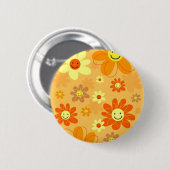 Badge Rond 5 Cm Fleurs heureuses (Devant & derrière)